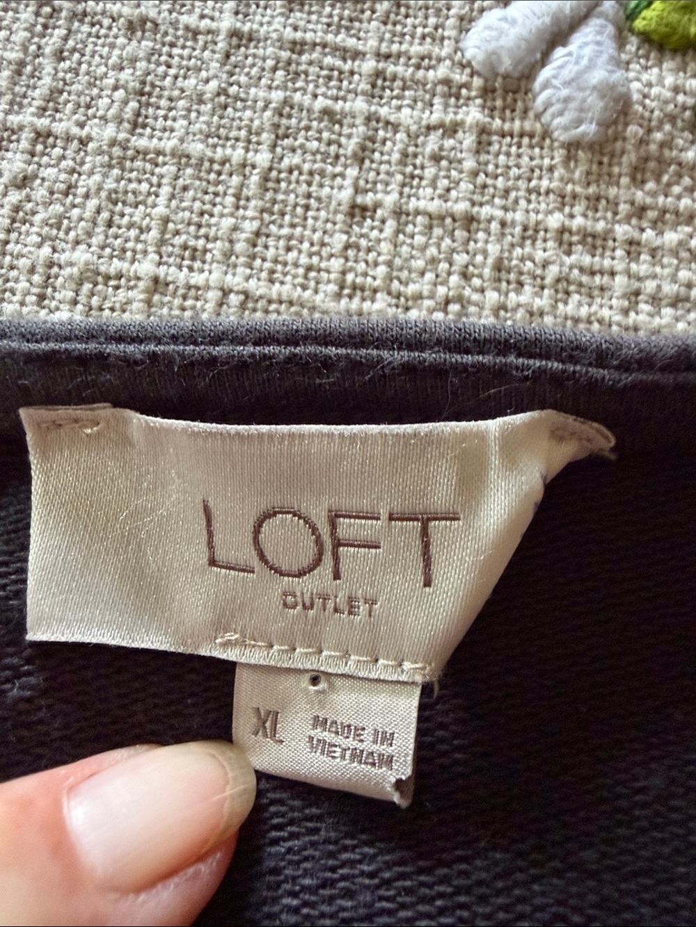 LOFT gray Ruffle-Trim Long Sleeve Jacket-Style Top Size XL - Picture 3 of 4